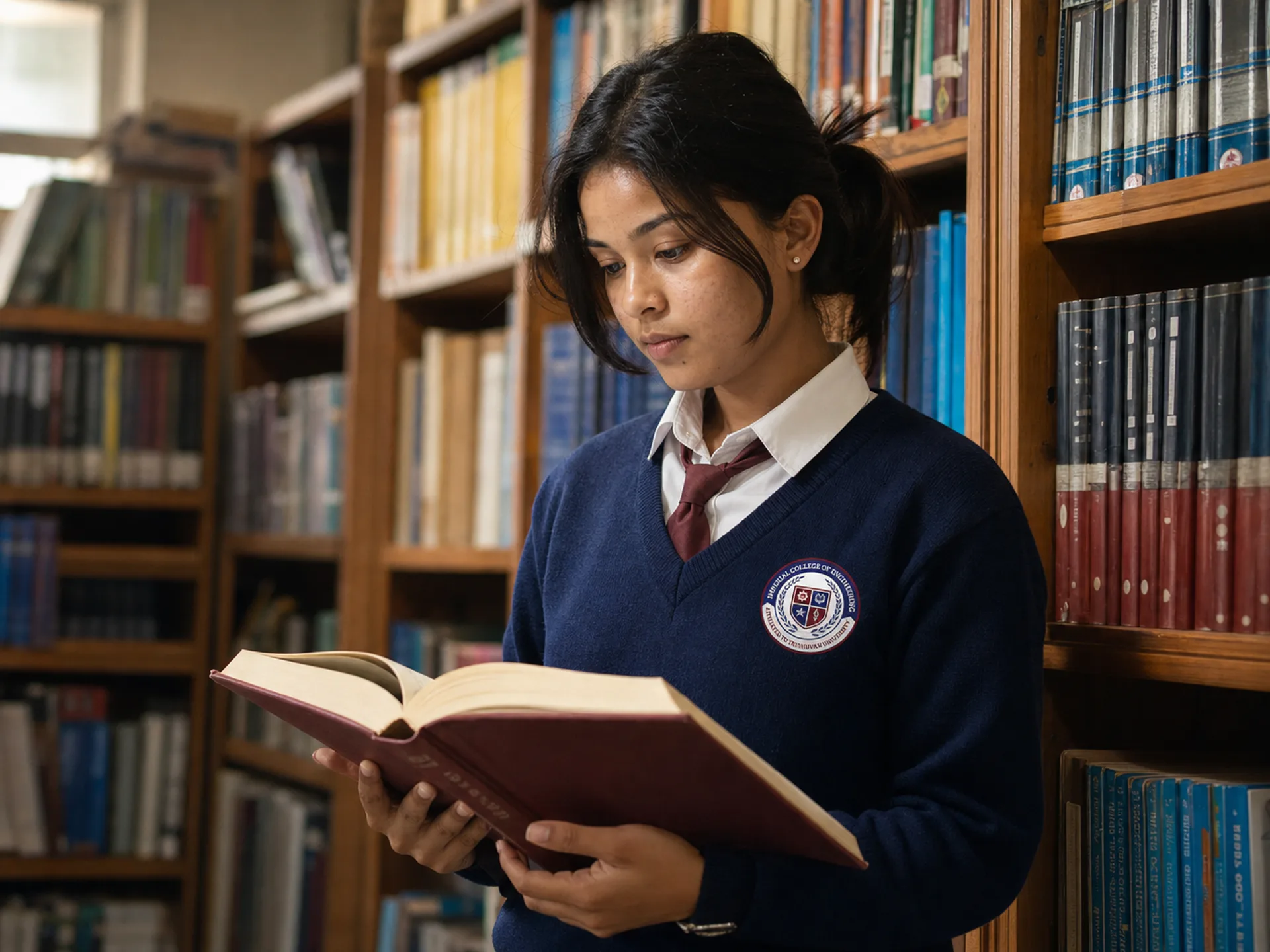 Students reading in the campus library