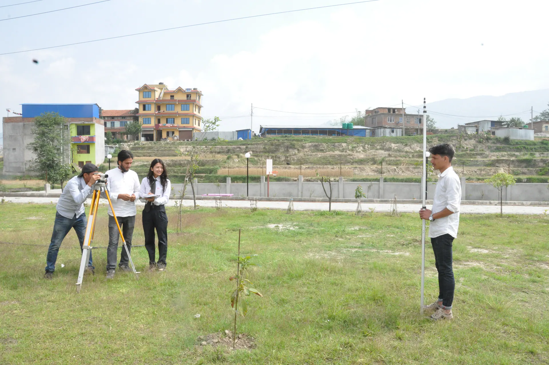 Students at a survey camp briefing